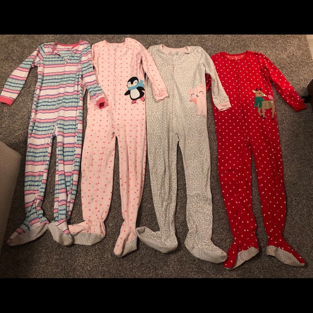 Girls footie pajamas